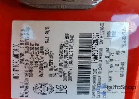 2015 Ford Mustang Gt из США, поврежденный, VIN 1FA6P8CF5F5307329